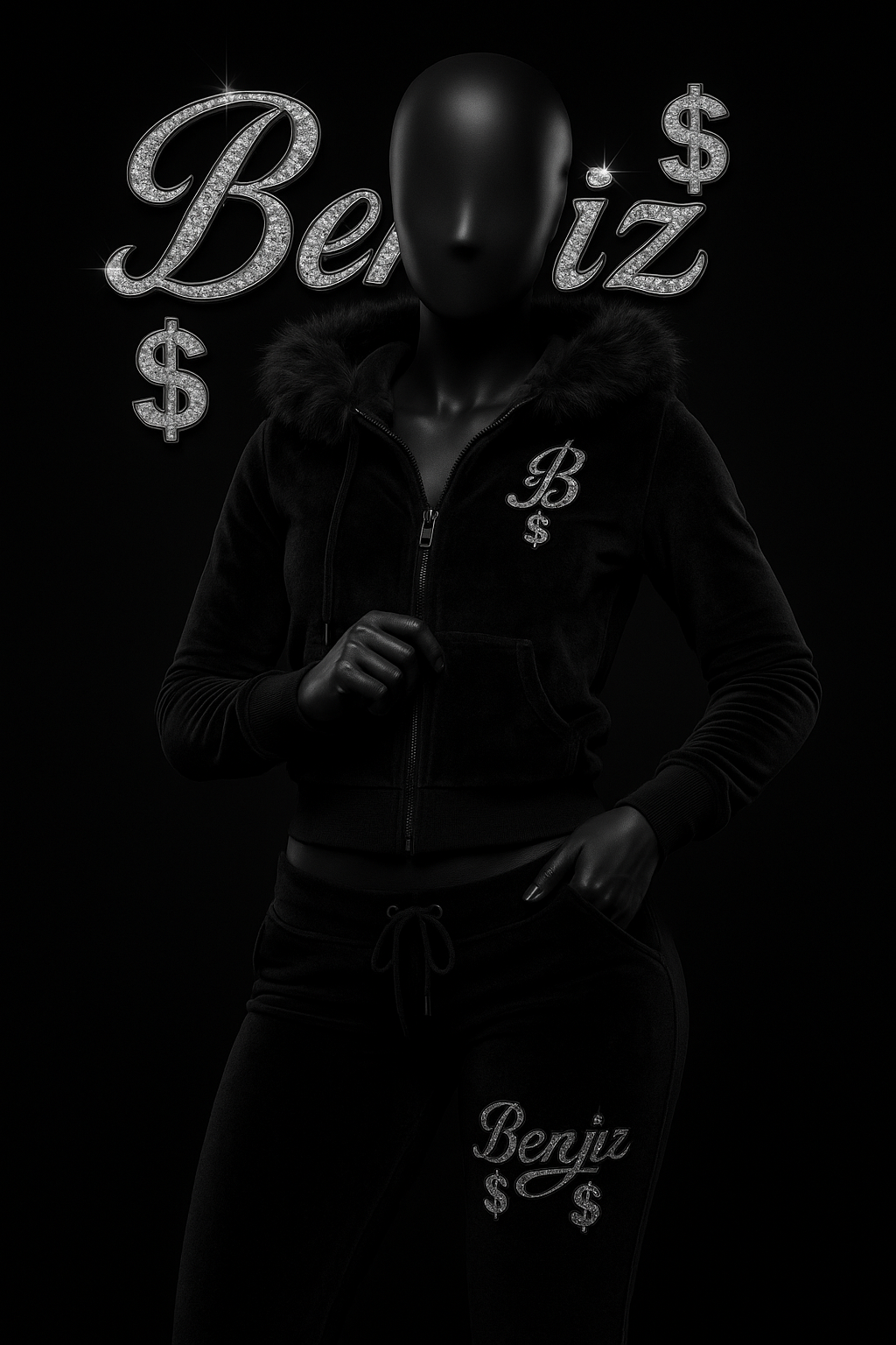 Evil Benjiz "Velour Fur Hood Set"