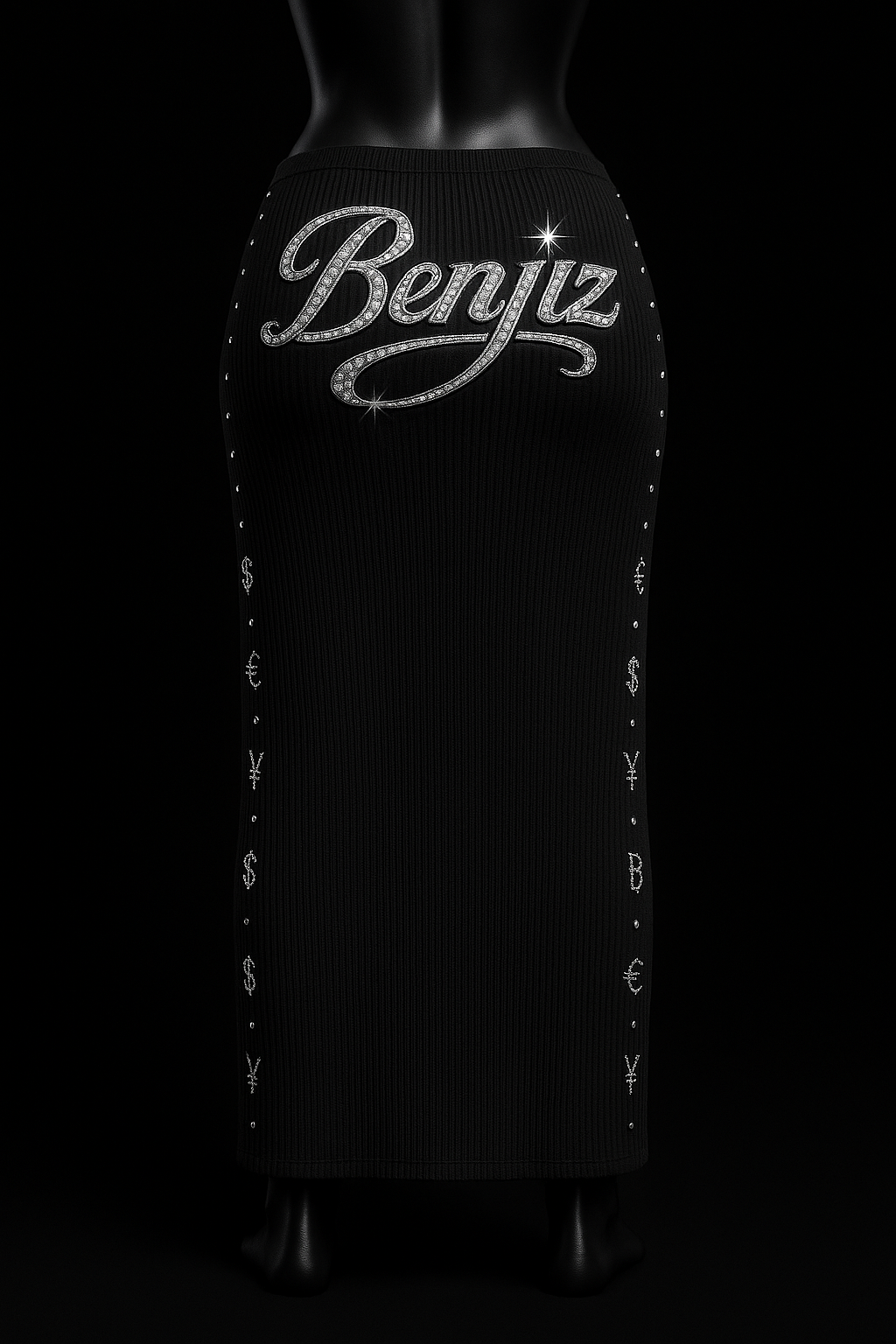 Sitting On Benjiz "Ribbed Maxi Studded Skirt"