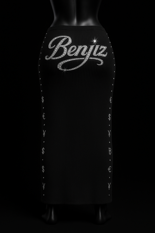 Sitting On Benjiz "Ribbed Maxi Studded Skirt"