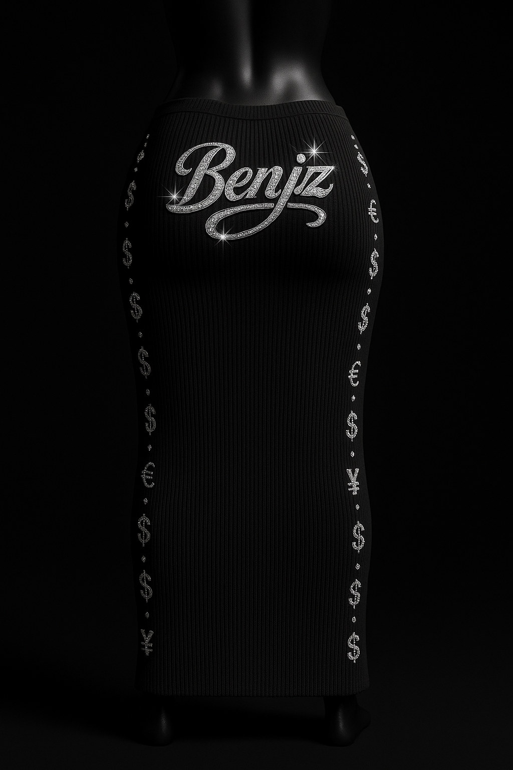 Sitting On Benjiz 2.0 "Ribbed Maxi Studded Skirt"