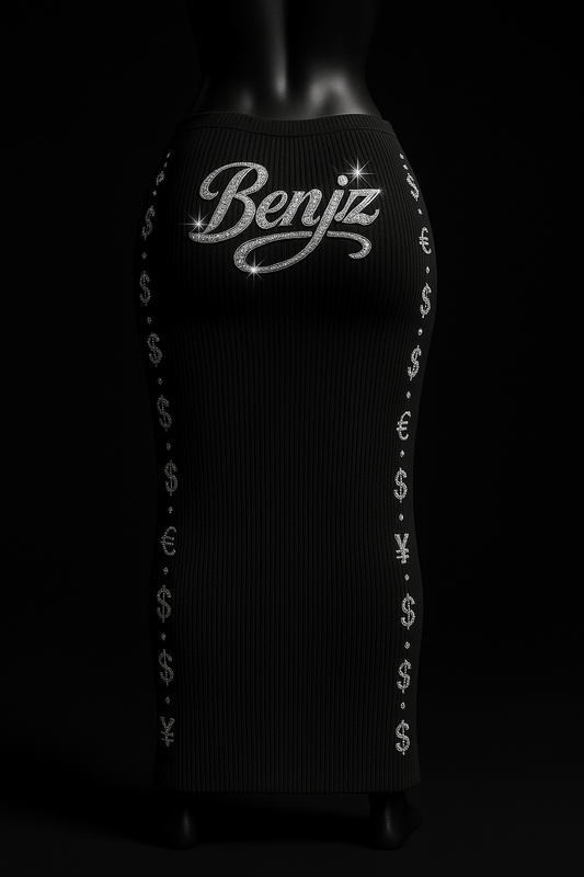 Sitting On Benjiz 2.0 "Ribbed Maxi Studded Skirt"